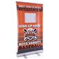Digital banner stand with tablet pocket