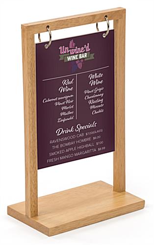 Flip Top Wood Menu - Great for any Restaurant Flip top wood menu with double-sided custom graphics