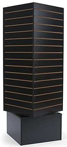 Nude View of Revolving Slatwall Display Tower Black Revolving Slatwall Display Tower