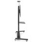 This mobile tv stand has a powder coated finish
