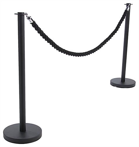 Black Twisted Queue Rope with (2) Black Matte Stanchions Black Queue Rope with (2) Posts