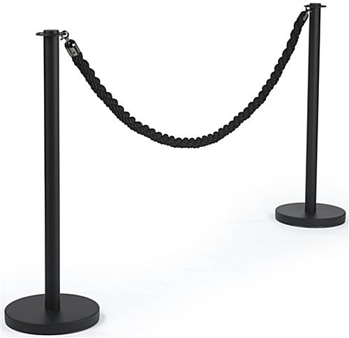 Queue Pole with Black Twisted Rope Perfect for a Bank, Conference or Movie Theatre Queue Pole with Black Twisted Rope for Events