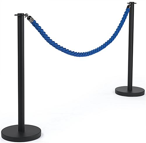 Blue Queue Rope with Post for a Sturdy Barrier Twisted Blue Queue Rope with Post