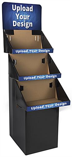 3 Shelf Custom Printed Cardboard Floor Stand with Personalized Graphics 3 Shelf Custom Printed Cardboard Floor Stand with Removable Header