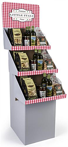 Customized 3 Tier Cardboard FSDU Display with White Exterior Customized 3 Tier Cardboard FSDU Display with Removable Header