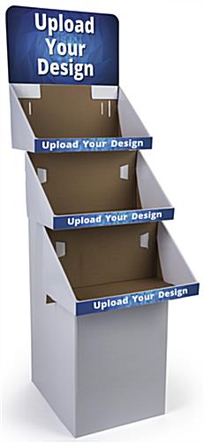 Customized 3 Tier Cardboard FSDU Display with Images on Shelves Customized 3 Tier Cardboard FSDU Display with Graphics on Header