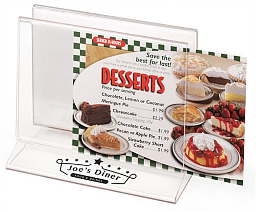 UV Printed Customized Tabletop Menu Holder Rack Customized Tabletop Menu Holder Rack with UV Printed Graphics