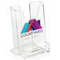 4" Acrylic Customized Brochure Holder with Business Card Pocket
