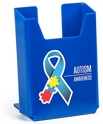 Acrylic Custom Brochure Holders Draws Attention to Pamphlets Placed Inside Blue custom acrylic brochure holders
