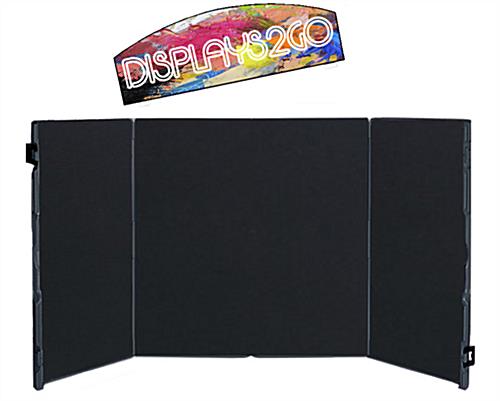Front View of Project Display Board with Printed Header 4 Panel Project Display Board with Printed Header