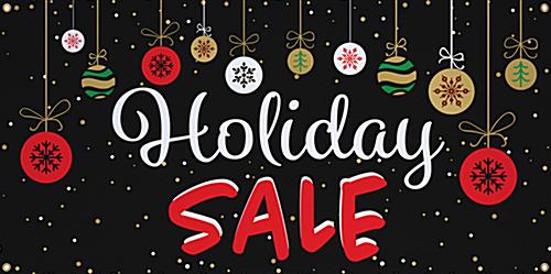 Spruce Up a Retail Storefront with this 4' x 2' Chalkboard Holiday Sale Banner 4' x 2' chalkboard holiday sale banner with festive artwork
