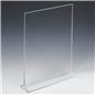 Recycled acrylic tabletop sign holders with convenient top loading for swift graphic changes