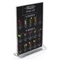 Recycled acrylic tabletop sign holders with t-styled design