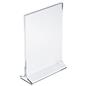 Recycled acrylic tabletop sign holders with 5 inch by 7 inch media size