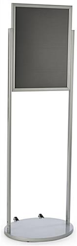 Silver 18 x 24 Mobile Poster Stand, Wheeled Silver 18 x 24 Mobile Poster Stand