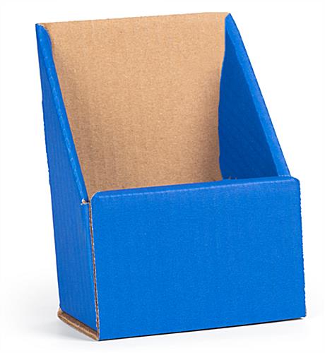 Nude View of Tri Fold Cardboard Brochure Holder BlueTri Fold Cardboard Brochure Holder