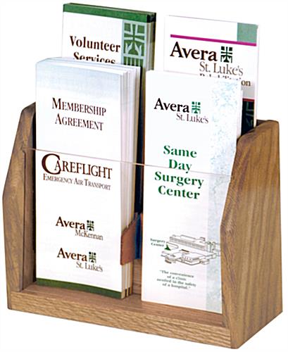 Propped View of Brochure Holder Countertop Brochure Holder