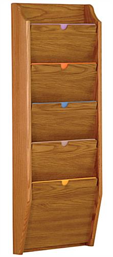 Medium Oak 5 Pocket Privacy Chart Holder Medium Oak 5 Pocket Privacy Chart Holder