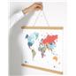 Wood magnetic poster hanger with jute rope