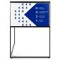 Free standing corner sign frame includes 2 custom printed graphics with foam core board construction