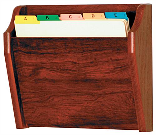 Wall Mounted Single Pocket Wall File in Red Mahogany Finish Wood Wall mounted single pocket wall file in red mahogany