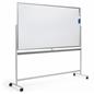 Landscape-oriented whiteboard with wheels