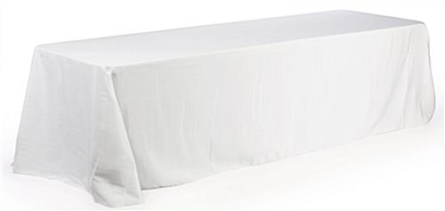 90 x 156-Inch, White Polyester Tablecloth Covers An 8-Foot Rectangular Tables Table Cover Fits 8' Tables