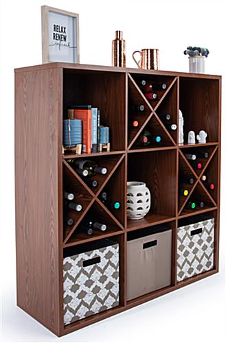 Wooden Floor Cube Store Shelves - Storage Solution 9-compartment wooden floor cube store shelves