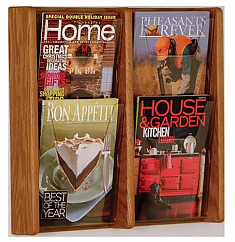 Adjustable Brochure and Magazine Wall Rack Saves Floor Space Adjustable brochure and magazine wall rack for waiting rooms and lobbies
