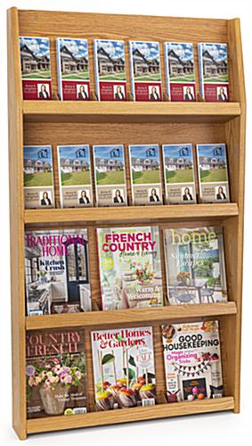 This Magazine Display Shelves Is Constructed of Solid Oak Magazine display shelves has 4-tiers