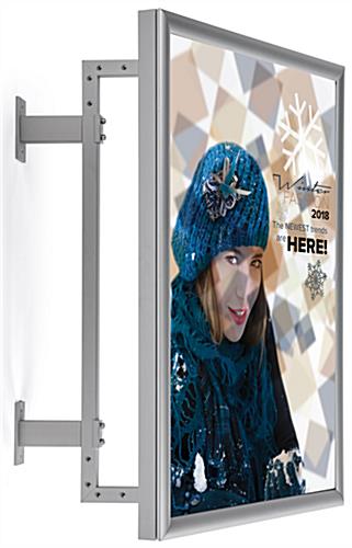 Swivel Sign Frame - Beautiful Silver Finish Wall mounted swivel sign frame
