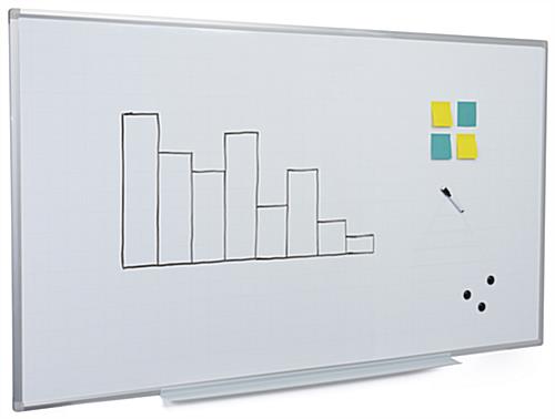 This Magnetic Ghost Grid Dry Erase Board Is Galvanized Treated for Smooth Writing White magnetic ghost grid dry erase board