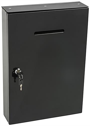 Wall Mounting Drop Box - Closed w/ Key Wall Mounting Drop Box - Black