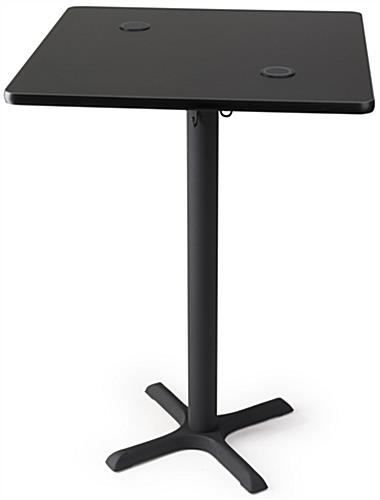 Wireless Power Charging Square Table With Black Finish Black wireless power charging square table