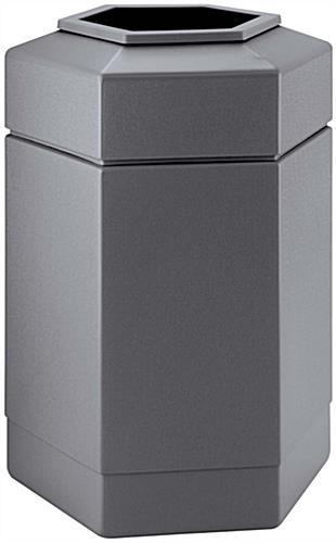 Nude View of Gray Waste Receptacle Plastic Gray Waste Receptacle