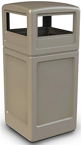 Nude View of Beige Trash Container 42 Gallon Beige Trash Container