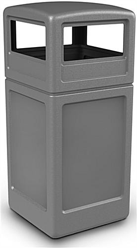 Nude View of Gray Trash Container Plastic Gray Trash Container
