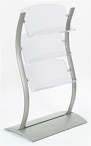 Brochure Stand: Wave Holder w/ Literature Pockets Brochure Stand