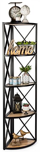 5-Shelf Rustic Corner Display Rack - Natural Paulownia Natural 5-shelf rustic corner display rack