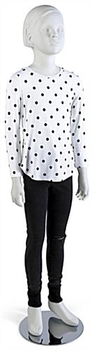 Semi-Abstract Girl Mannequin with Facial Features Semi-Abstract Girl Mannequin with Round Metal Base