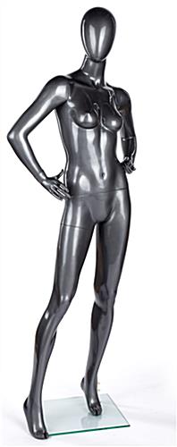 Gray Female Abstract Mannequin - Detachable Arms Gray female abstract mannequin with bent arm pose