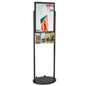 Black 18 x 24 Mobile Poster Stand with 4 Brochure Pockets and Poster Backing 