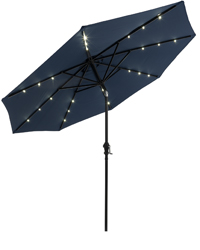 LED Illuminated Cafe Umbrellas Under Canopy Lighting