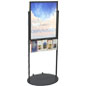 Black 22 x 28 Mobile Poster Display with 10 Literature Pockets, Top Loading