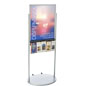 Silver 22 x 28 Movable Poster Stand with 5 Literature Compartments, Wheeled