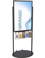 Black 24 X 36 Movable Poster Stand with 5 Literature Pockets, Aluminum Construction