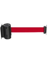 Wall mounted stanchions with retractable belts