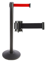 Retractable belt stanchions for crowd control