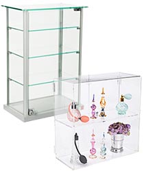 Countertop display cabinets for retail applications
