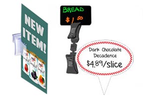 Shelf talkers and signs